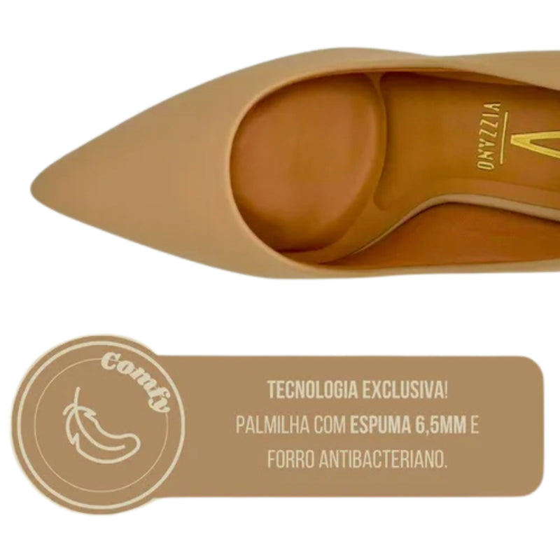 Scarpin Vizzano Feminino Salto BAIXO 4cm Fino Macio Original