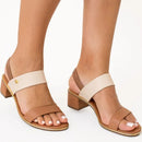 Sandália Feminina Salto Baixo Grosso Elastico Casual Beira Rio