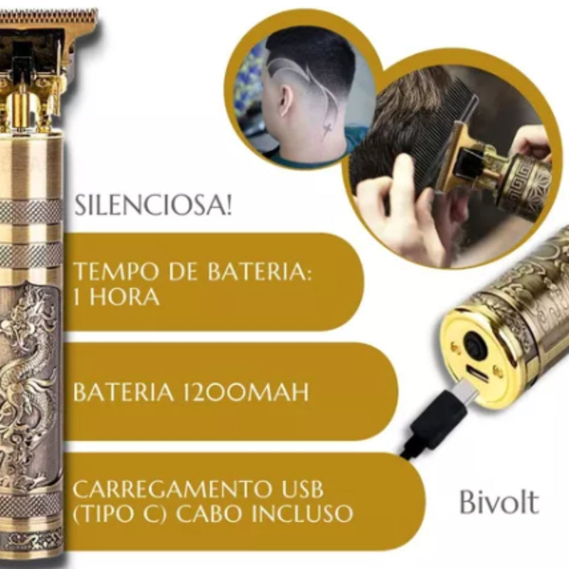 Máquina De Cortar Cabelo Para Barba Masculina Designer Aleatório Elétrico Profissional