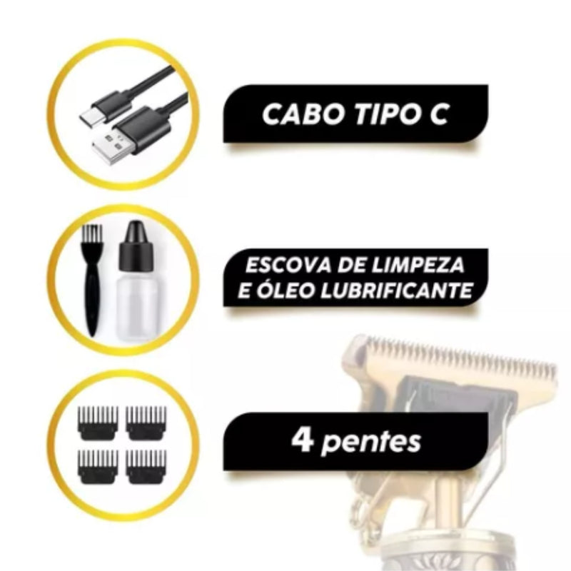 Máquina De Cortar Cabelo Para Barba Masculina Designer Aleatório Elétrico Profissional