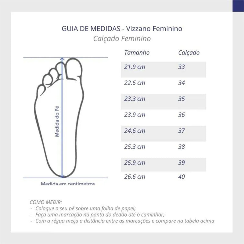 Tênis Feminino Vizzano Adulto Casual Confortável Original