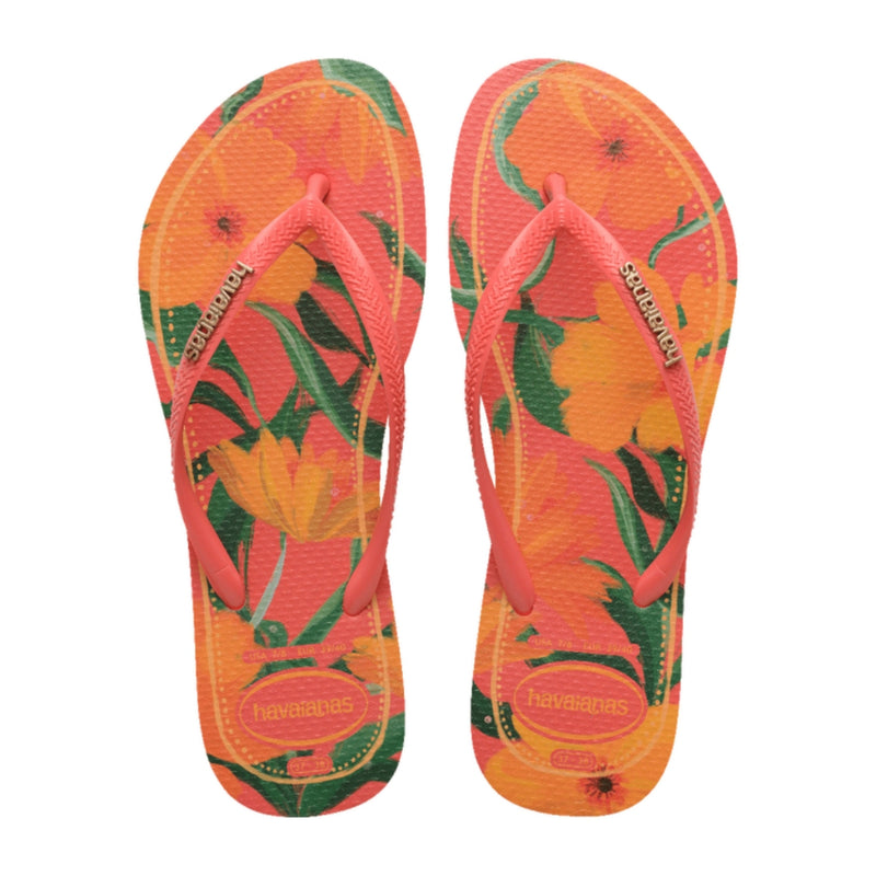 Chinelo Havaianas Feminina Slim Coral Tropical Original Lançamento Promoção