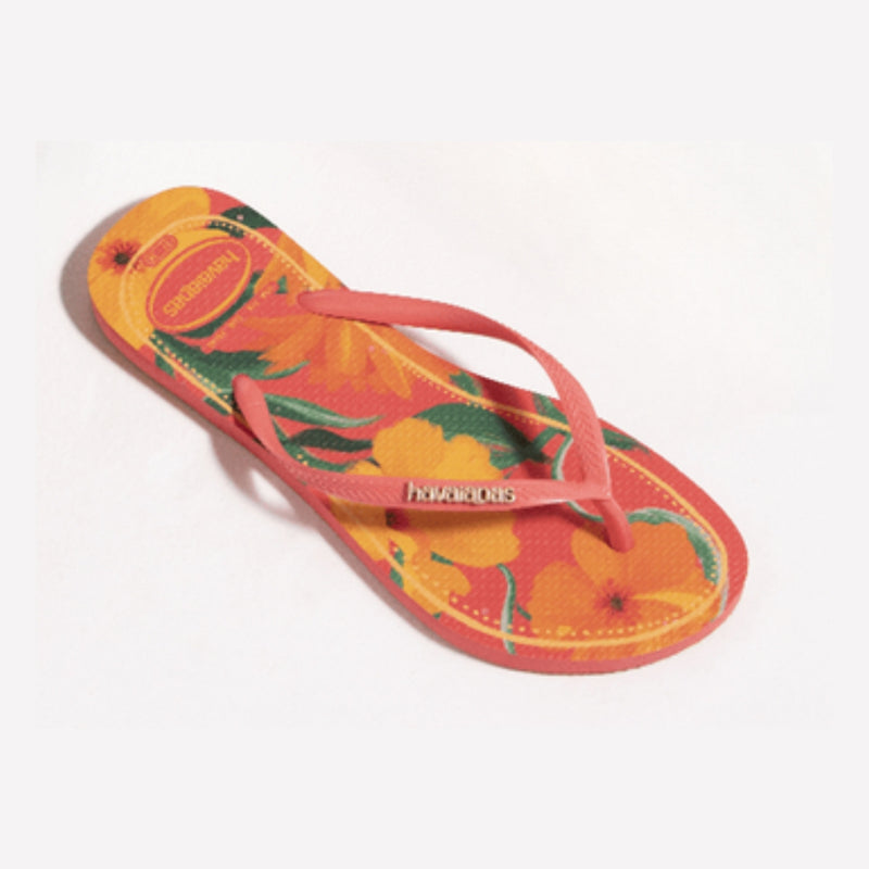 Chinelo Havaianas Feminina Slim Coral Tropical Original Lançamento Promoção