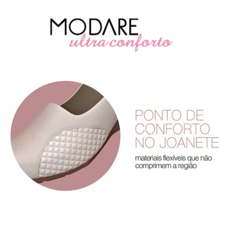 Sapato Feminino Modare Ortopédico Confortável Palmilha Soft Macia Facite Joanete