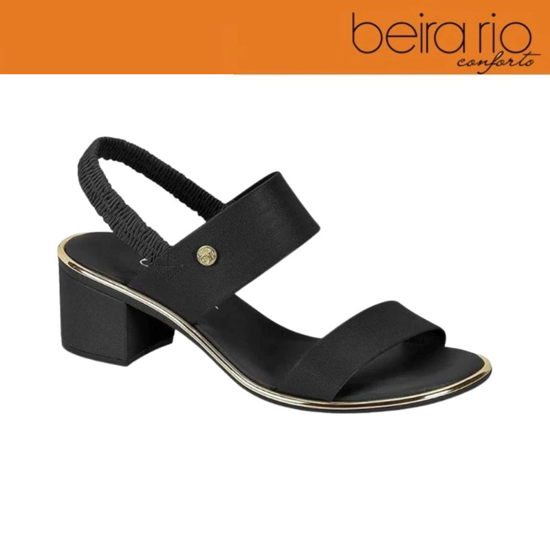 Sandália Feminina Salto Baixo Grosso Elastico Casual Beira Rio