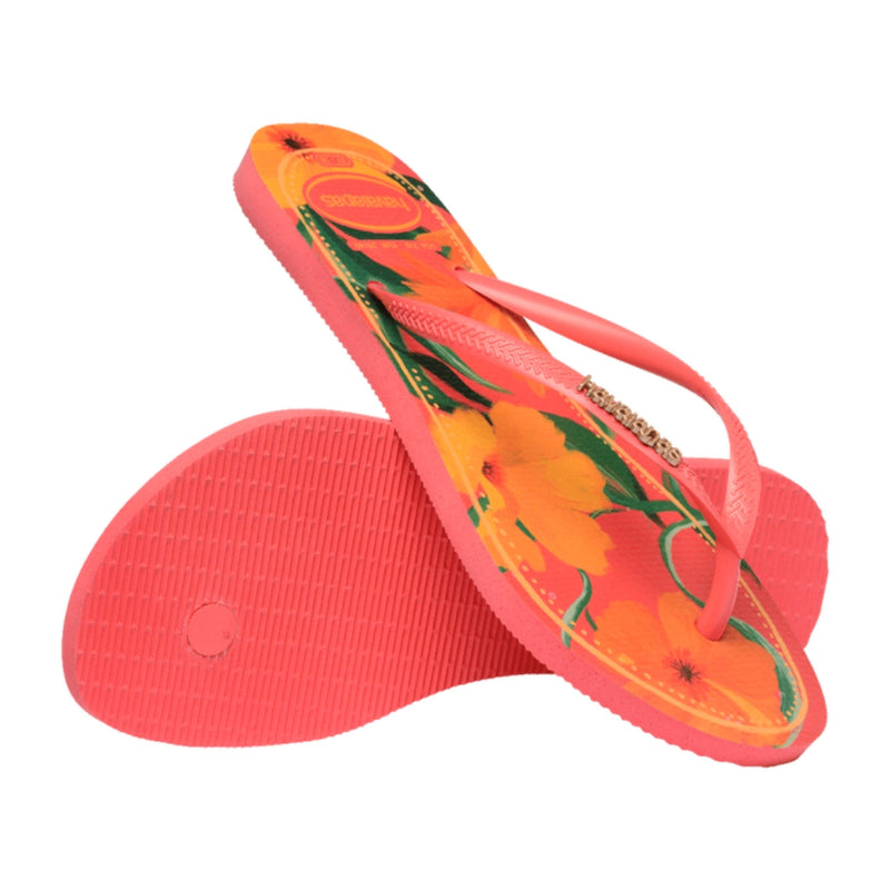 Chinelo Havaianas Feminina Slim Coral Tropical Original Lançamento Promoção