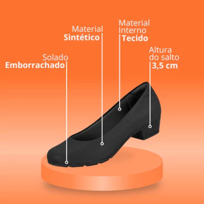 Sapato Feminino Modare Ortopédico Ultraconforto Preto Bege Confortável Original