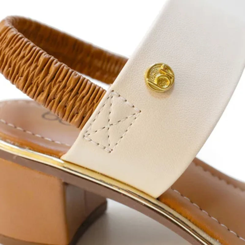 Sandália Feminina Salto Baixo Grosso Elastico Casual Beira Rio