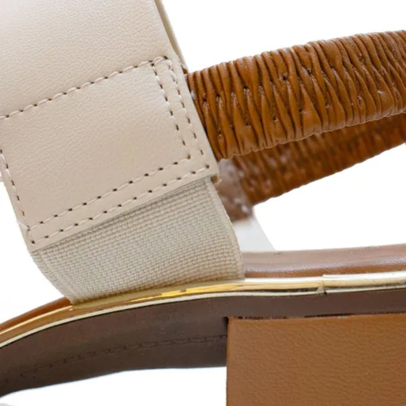 Sandália Feminina Salto Baixo Grosso Elastico Casual Beira Rio